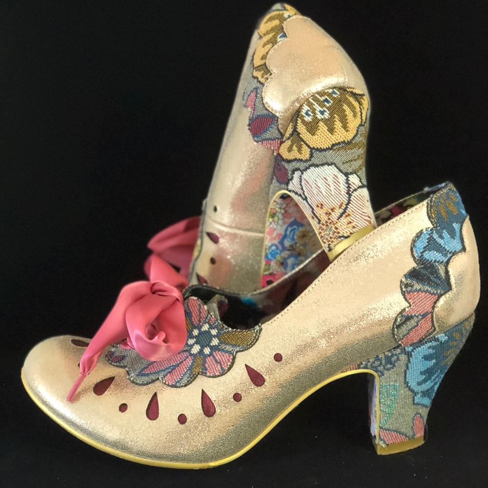 Glittery & embroidered Irregular Choice heels